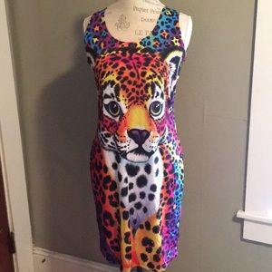 ON HOLD Fierce Lisa Frank Bodycon Dress